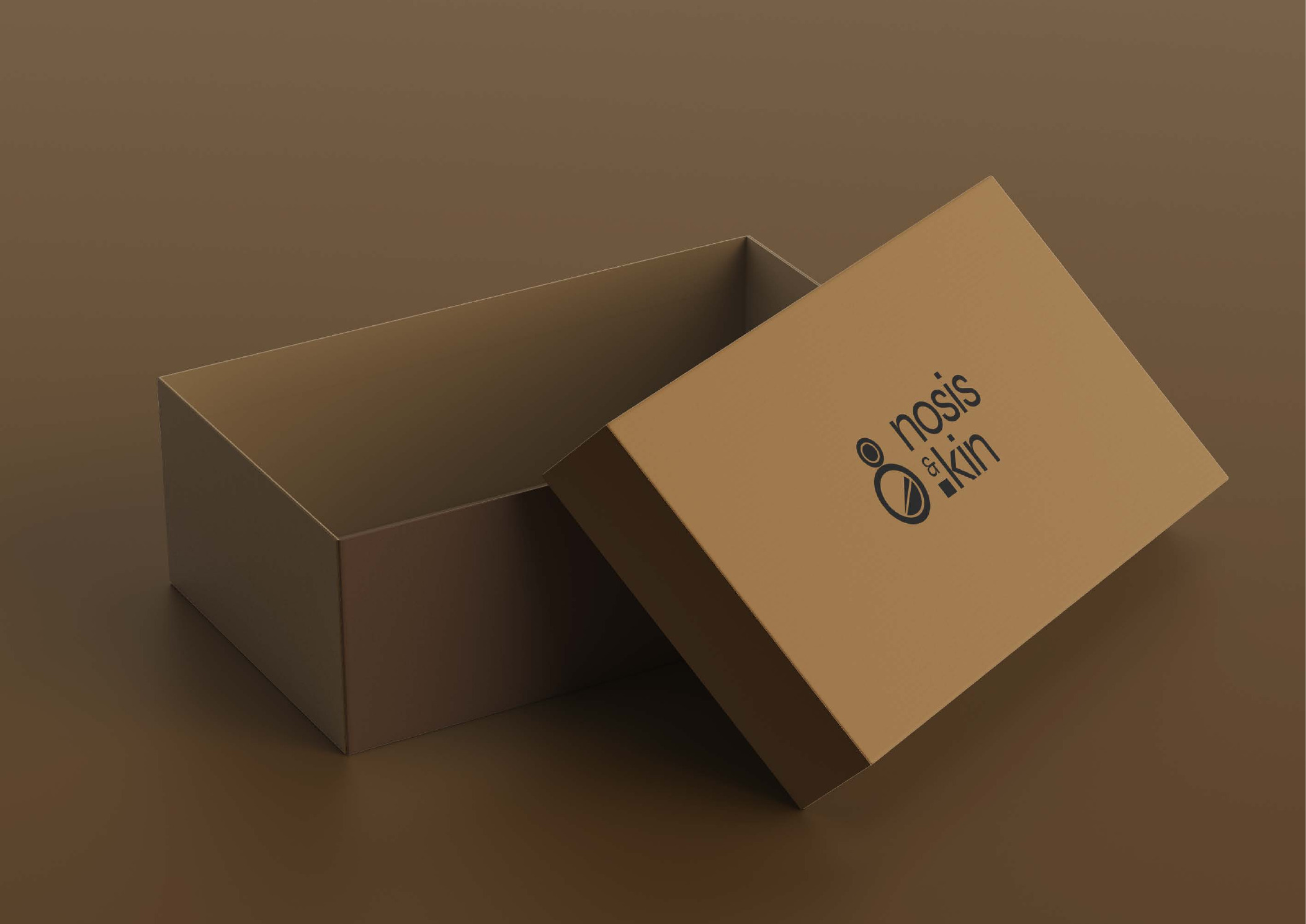 Kraft house box on an atelier table
